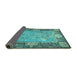 Sideview of Persian Turquoise Traditional Rug, tr4815turq