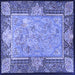 Square Persian Blue Traditional Rug, tr4815blu