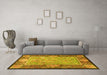 Machine Washable Persian Yellow Traditional Rug in a Living Room, wshtr4815yw