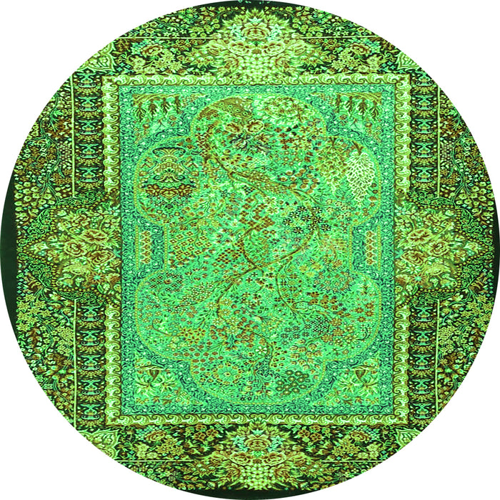 Machine Washable Persian Green Traditional Area Rugs, wshtr4815grn