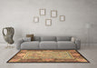 Machine Washable Persian Brown Traditional Rug in a Living Room,, wshtr4815brn