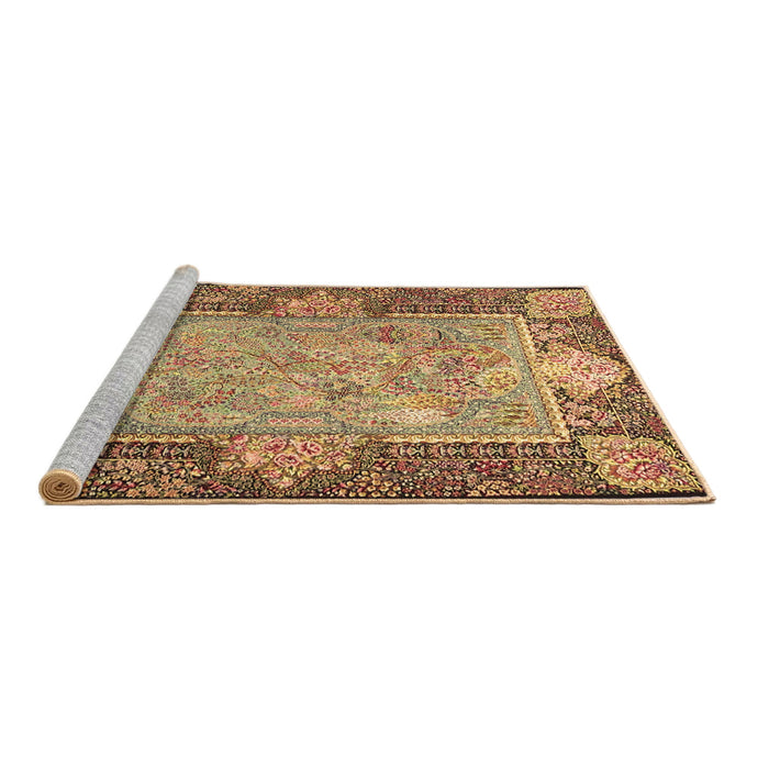 Sideview of Machine Washable Persian Brown Traditional Rug, wshtr4815brn