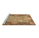 Sideview of Machine Washable Persian Brown Traditional Rug, wshtr4815brn