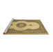 Sideview of Machine Washable Medallion Brown Traditional Rug, wshtr4816brn