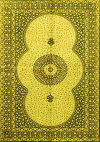 Medallion Yellow Traditional Rug, tr4816yw