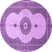 Round Medallion Purple Traditional Rug, tr4816pur