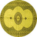 Round Medallion Yellow Traditional Rug, tr4816yw