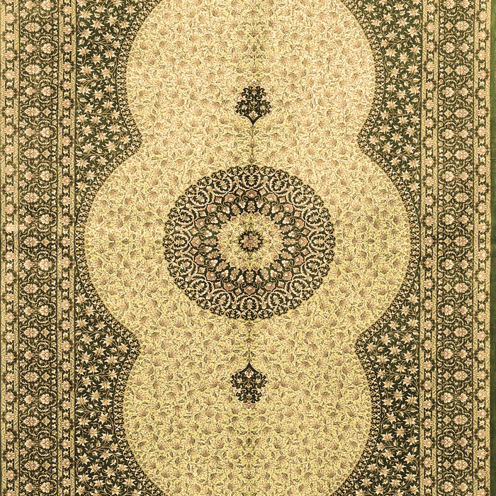 Machine Washable Medallion Brown Traditional Rug, wshtr4816brn