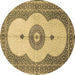 Round Medallion Brown Traditional Rug, tr4816brn