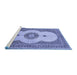 Sideview of Machine Washable Medallion Blue Traditional Rug, wshtr4816blu