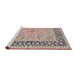 Sideview of Machine Washable Traditional Rose Pink Rug, wshtr4817