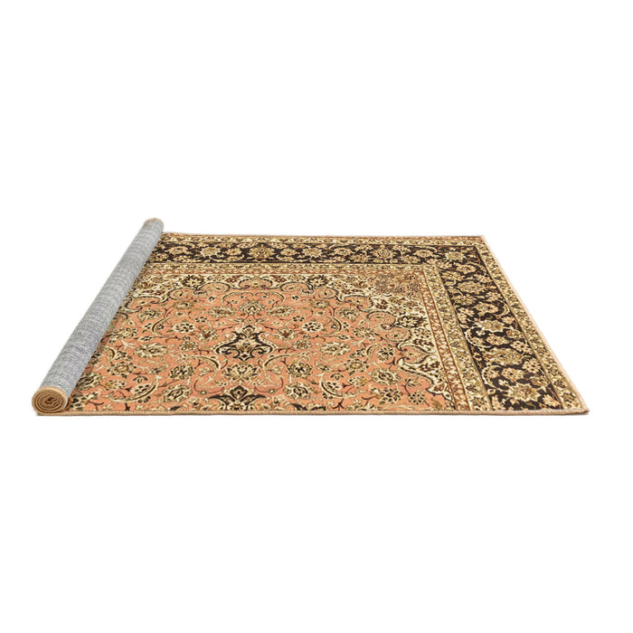 Sideview of Machine Washable Persian Brown Traditional Rug, wshtr4817brn