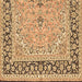 Square Persian Brown Traditional Rug, tr4817brn