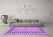 Machine Washable Persian Purple Traditional Area Rugs in a Living Room, wshtr4817pur