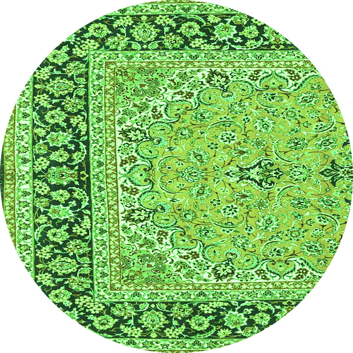 Machine Washable Persian Green Traditional Area Rugs, wshtr4817grn