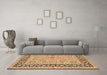 Machine Washable Persian Brown Traditional Rug in a Living Room,, wshtr4817brn