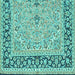 Square Machine Washable Persian Turquoise Traditional Area Rugs, wshtr4817turq