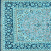 Square Machine Washable Persian Light Blue Traditional Rug, wshtr4817lblu