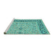 Sideview of Machine Washable Persian Turquoise Traditional Area Rugs, wshtr4817turq