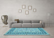 Machine Washable Persian Light Blue Traditional Rug in a Living Room, wshtr4817lblu