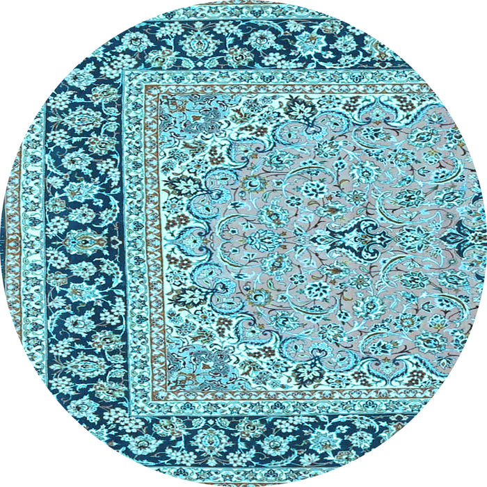 Round Persian Light Blue Traditional Rug, tr4817lblu