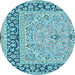 Round Persian Light Blue Traditional Rug, tr4817lblu