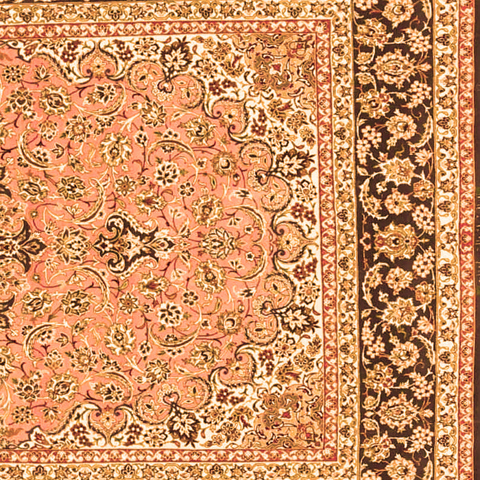 Serging Thickness of Machine Washable Persian Orange Traditional Area Rugs, wshtr4817org