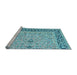 Sideview of Machine Washable Persian Light Blue Traditional Rug, wshtr4817lblu