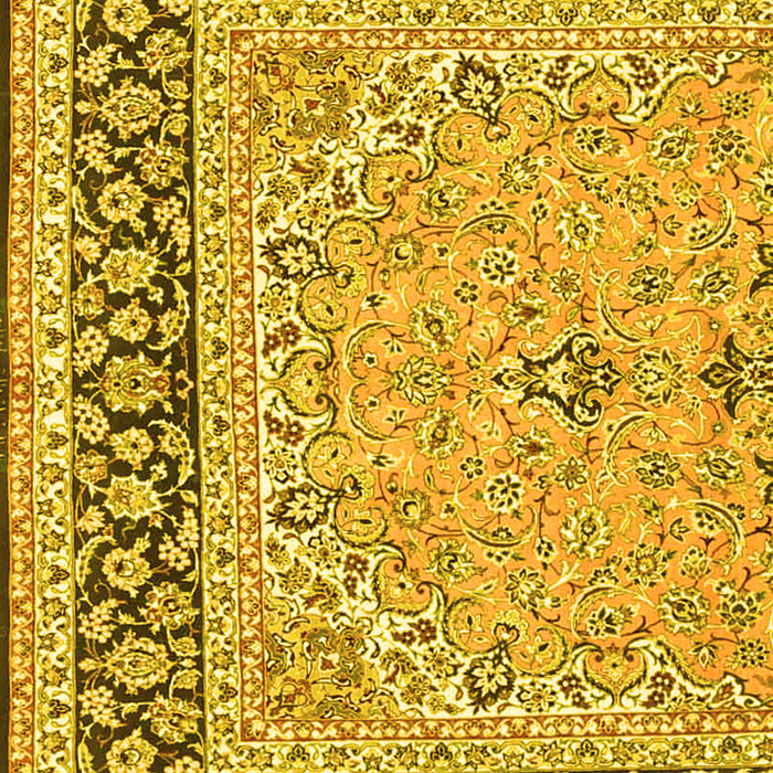 Machine Washable Persian Yellow Traditional Rug, wshtr4817yw