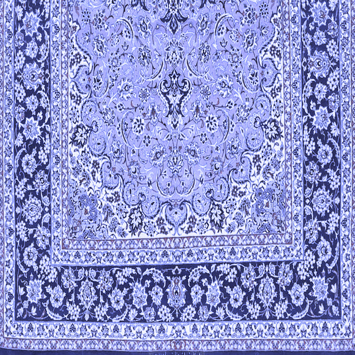 Square Machine Washable Persian Blue Traditional Rug, wshtr4817blu