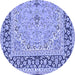 Round Persian Blue Traditional Rug, tr4817blu