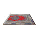 Sideview of Machine Washable Traditional Brown Red Rug, wshtr4818