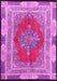Machine Washable Medallion Pink Traditional Rug, wshtr4818pnk