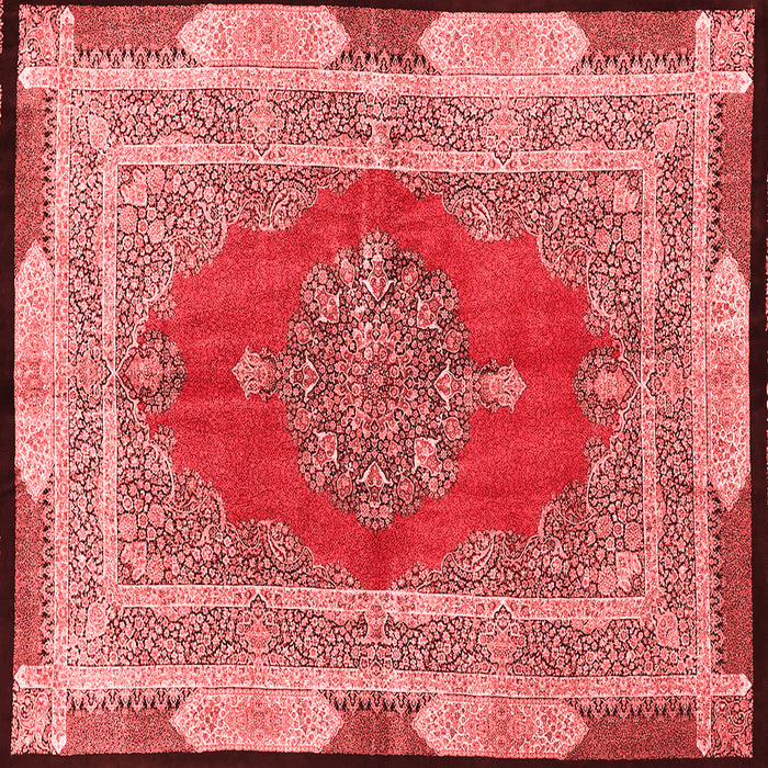 Machine Washable Medallion Red Traditional Rug, wshtr4818red