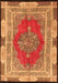 Serging Thickness of Machine Washable Medallion Orange Traditional Area Rugs, wshtr4818org