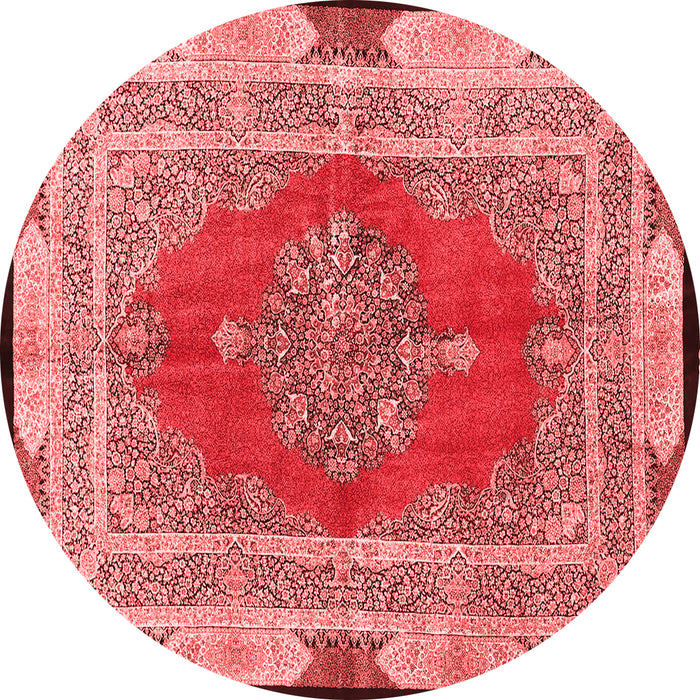 Machine Washable Medallion Red Traditional Rug, wshtr4818red