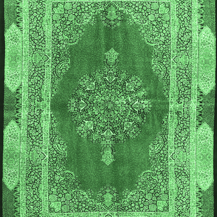 Medallion Emerald Green Traditional Rug, tr4818emgrn