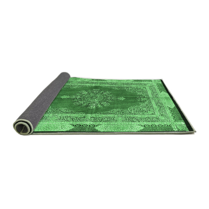 Sideview of Medallion Emerald Green Traditional Rug, tr4818emgrn