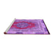 Sideview of Machine Washable Medallion Purple Traditional Area Rugs, wshtr4818pur