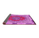 Sideview of Medallion Pink Traditional Rug, tr4818pnk