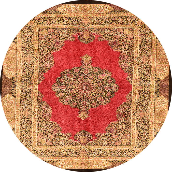 Square Medallion Orange Traditional Rug, tr4818org