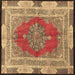 Square Machine Washable Medallion Brown Traditional Rug, wshtr4818brn