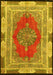 Machine Washable Medallion Yellow Traditional Rug, wshtr4818yw
