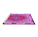 Sideview of Machine Washable Medallion Pink Traditional Rug, wshtr4818pnk