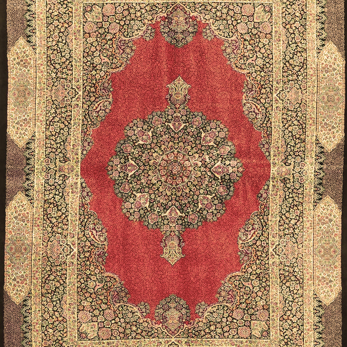 Machine Washable Medallion Brown Traditional Rug, wshtr4818brn