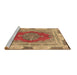 Sideview of Machine Washable Medallion Brown Traditional Rug, wshtr4818brn