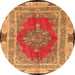 Machine Washable Medallion Orange Traditional Area Rugs, wshtr4818org