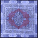 Square Medallion Blue Traditional Rug, tr4818blu