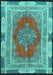 Medallion Turquoise Traditional Rug, tr4818turq