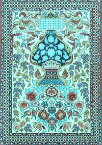 Animal Light Blue Traditional Rug, tr4819lblu